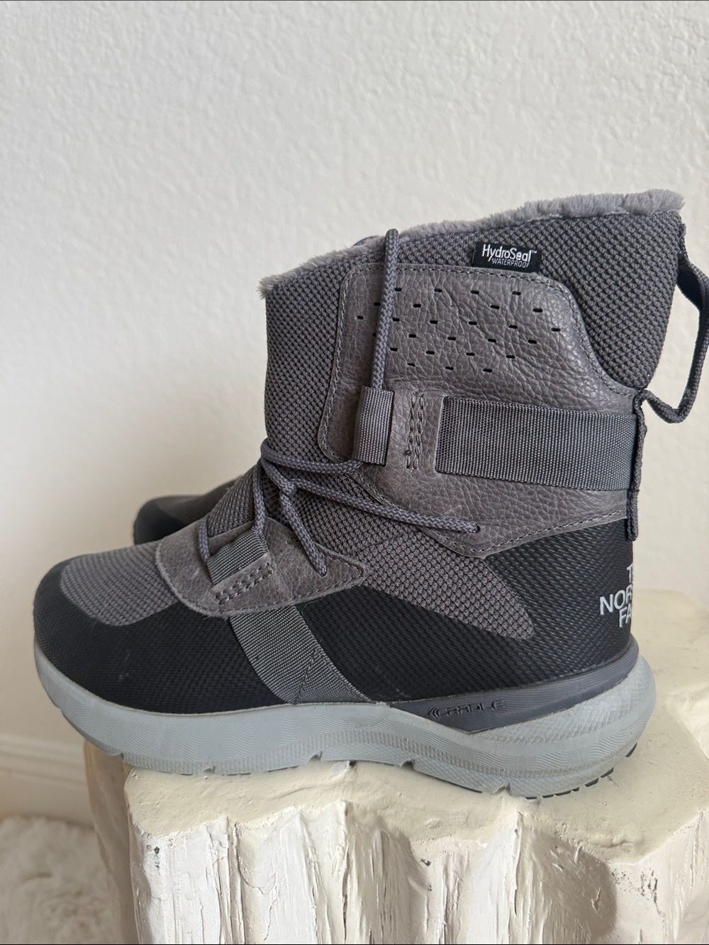 The North Face Gray and Black Women's HydroSeal Winter Boots